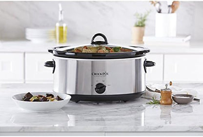Crock-Pot 7 Quart Oval Manual Slow Cooker – Stainless Steel (S1UNS)