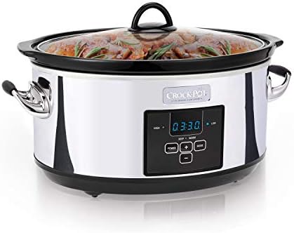 Crock-Pot 7 Quart Programmable Slow Cooker – Polished Platinum (S1XV6)