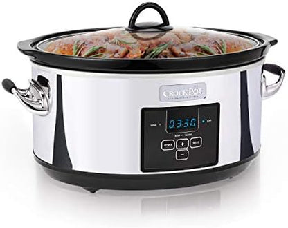 Crock-Pot 7 Quart Programmable Slow Cooker – Polished Platinum (S1XV6)
