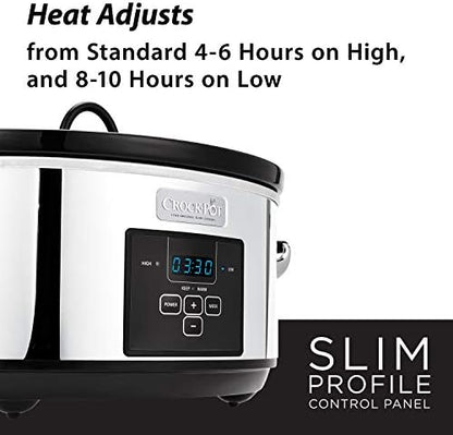 Crock-Pot 7 Quart Programmable Slow Cooker – Polished Platinum (S15NP)
