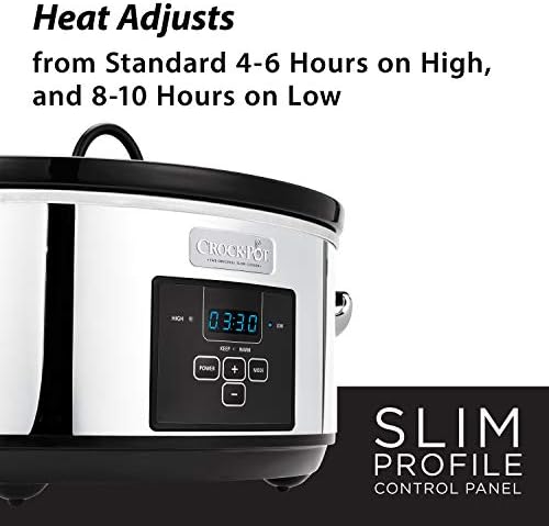 Crock-Pot 7 Quart Programmable Slow Cooker – Polished Platinum (S1XV6)