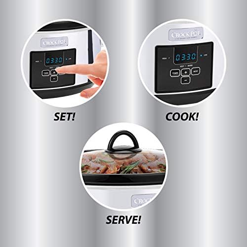 Crock-Pot 7 Quart Programmable Slow Cooker – Polished Platinum (S15NP)