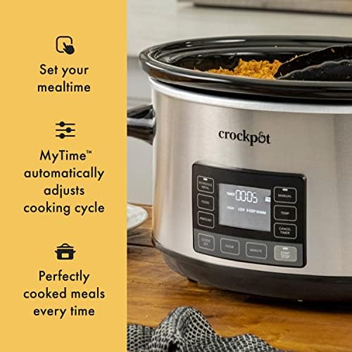 Crock-Pot 7 Quart Portable Programmable Slow Cooker with Timer (S1GBV)