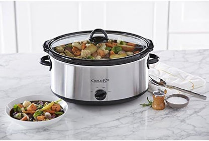 Crock-Pot 7 Quart Oval Manual Slow Cooker – Stainless Steel (S1UNS)