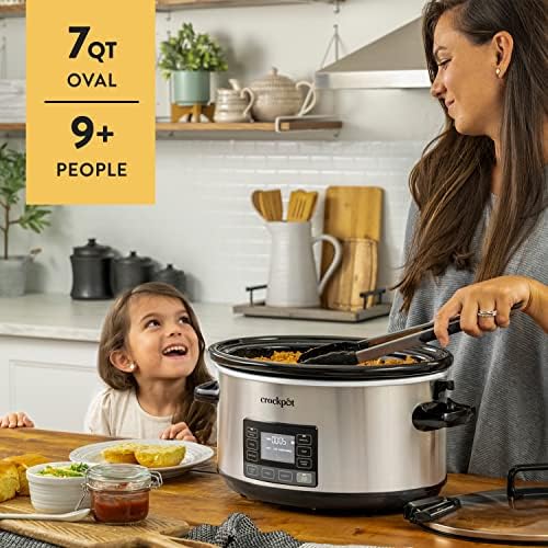 Crock-Pot 7 Quart Portable Programmable Slow Cooker with Timer (S1GBV)