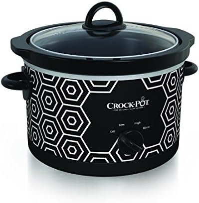 Crock-Pot 4.5 Quart Portable Slow Cooker – Black & White (S1N23)