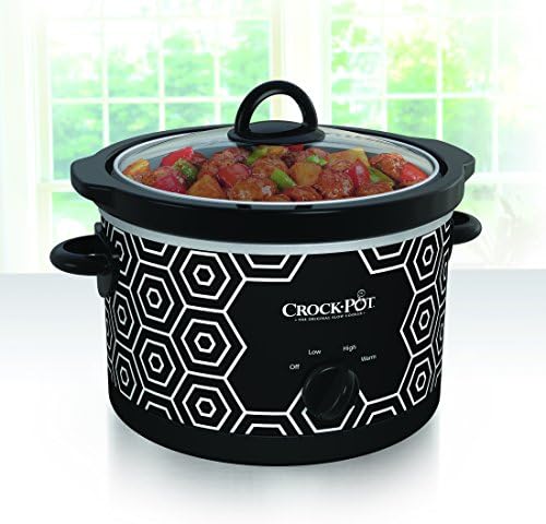 Crock-Pot 4.5 Quart Portable Slow Cooker – Black & White (S1ZHG)
