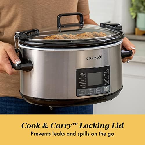 Crock-Pot 7 Quart Portable Programmable Slow Cooker with Timer (S1GBV)