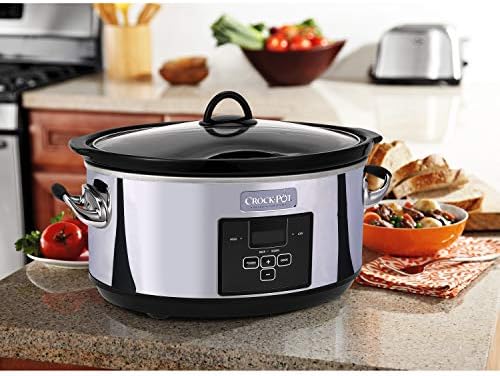 Crock-Pot 7 Quart Programmable Slow Cooker – Polished Platinum (S1XV6)