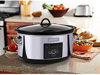 Crock-Pot 7 Quart Programmable Slow Cooker – Polished Platinum (S1XV6)
