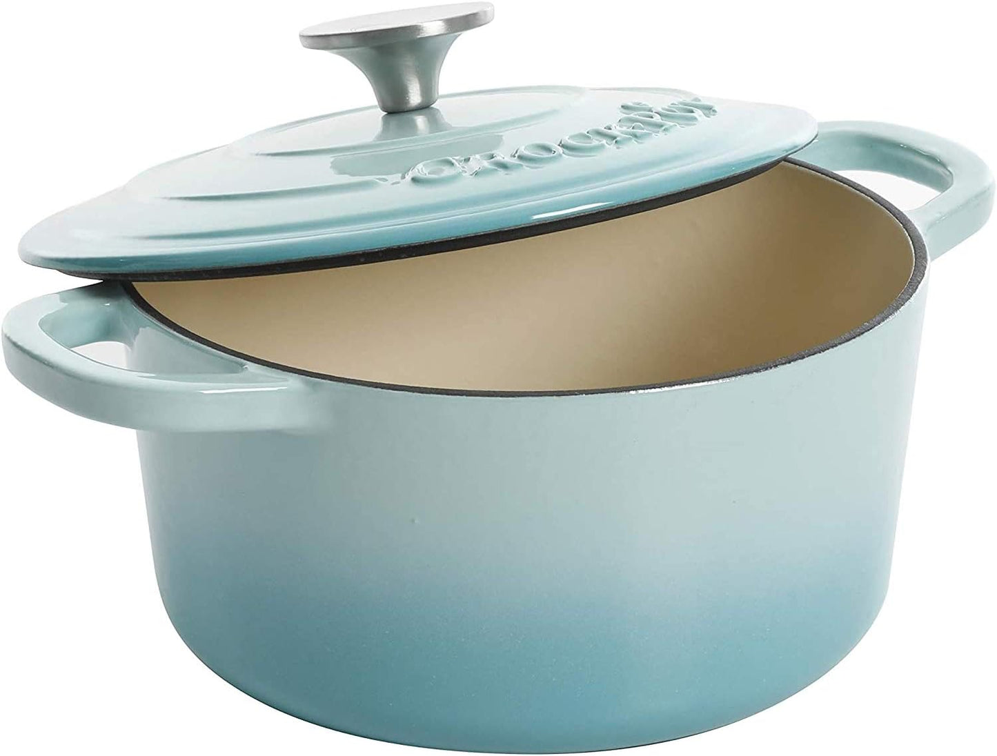 Crock-Pot 3 Quart Enameled Cast Iron Dutch Oven – Aqua (S1K53)