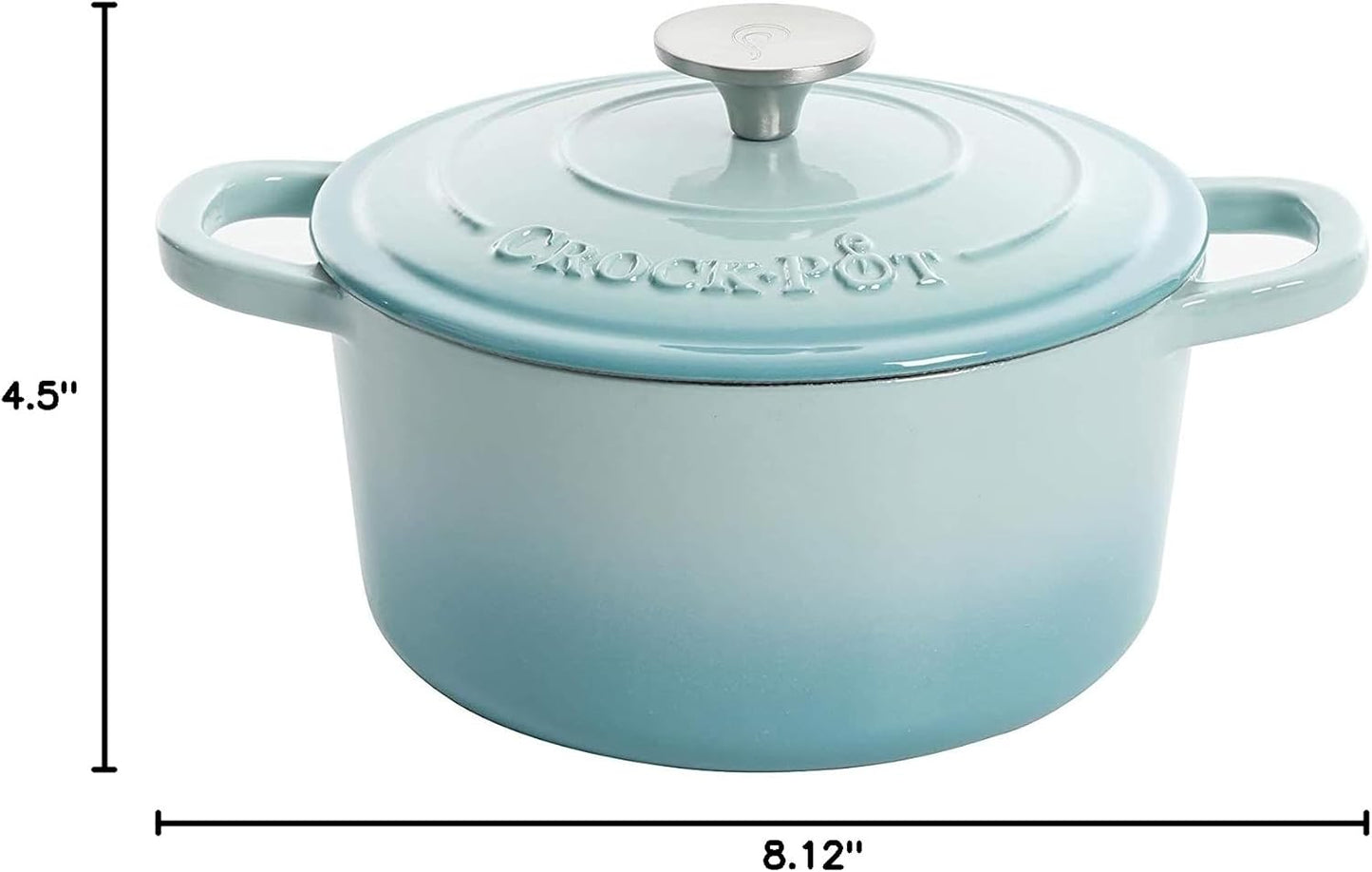 Crock-Pot 3 Quart Enameled Cast Iron Dutch Oven – Aqua (S1K53)