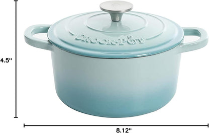 Crock-Pot 3 Quart Enameled Cast Iron Dutch Oven – Aqua (S1K53)