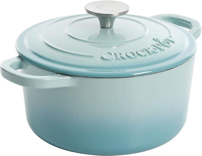 Crock-Pot 3 Quart Enameled Cast Iron Dutch Oven – Aqua (S1K53)